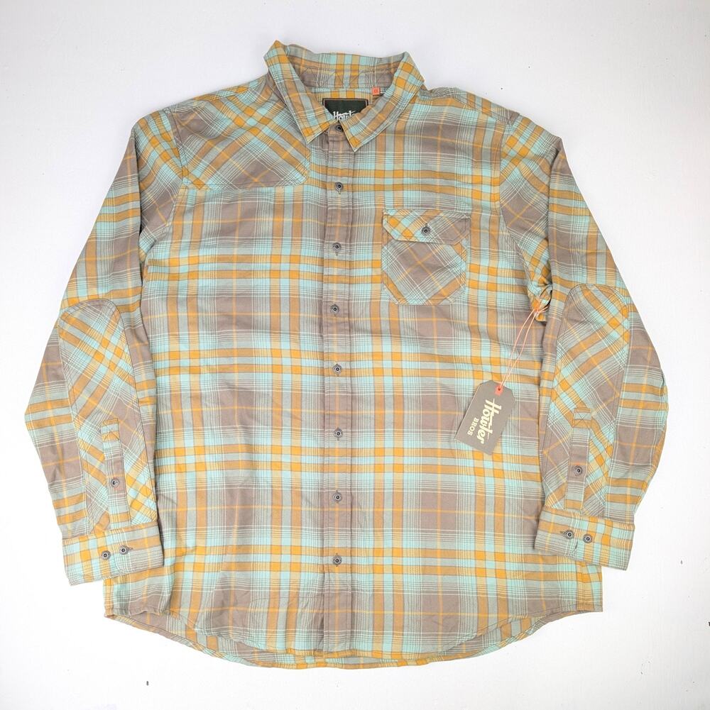 Howler Bros Men's XXL Harker Flannel Button Up Shirt - Kempton Plaid: Taupe